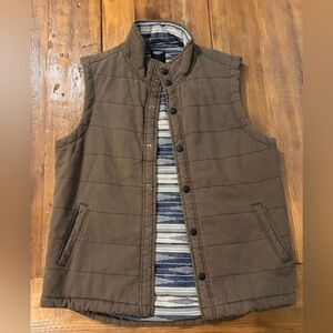 Men's Quilted Brown Vest with Button Closure